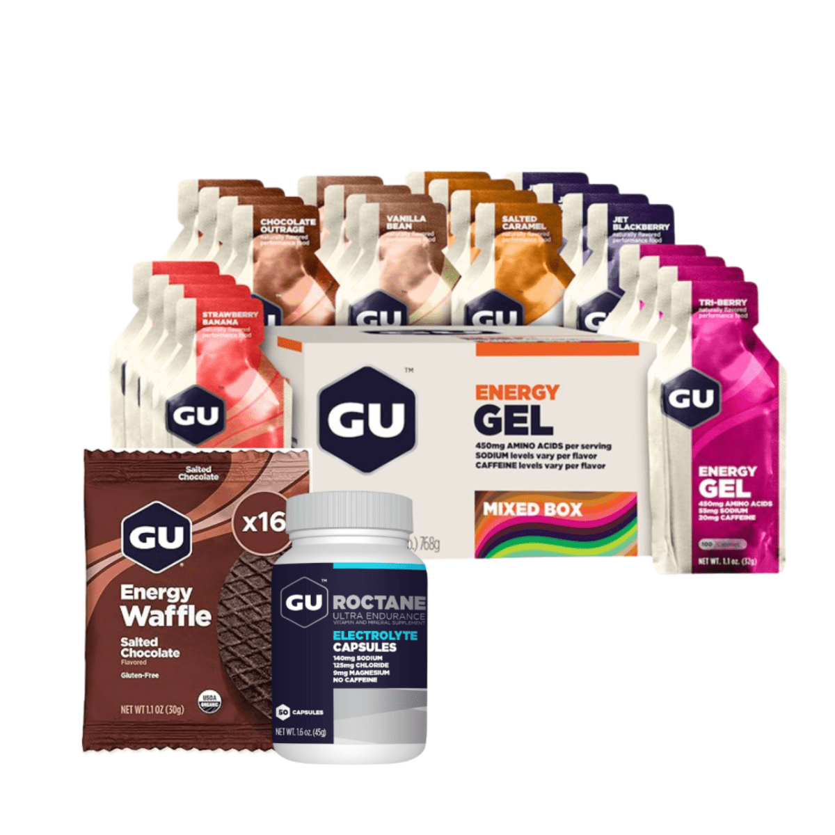 GU Performance Pack | Energía e hidratación para entrenamiento y competencia - Endure Sport Nutrition